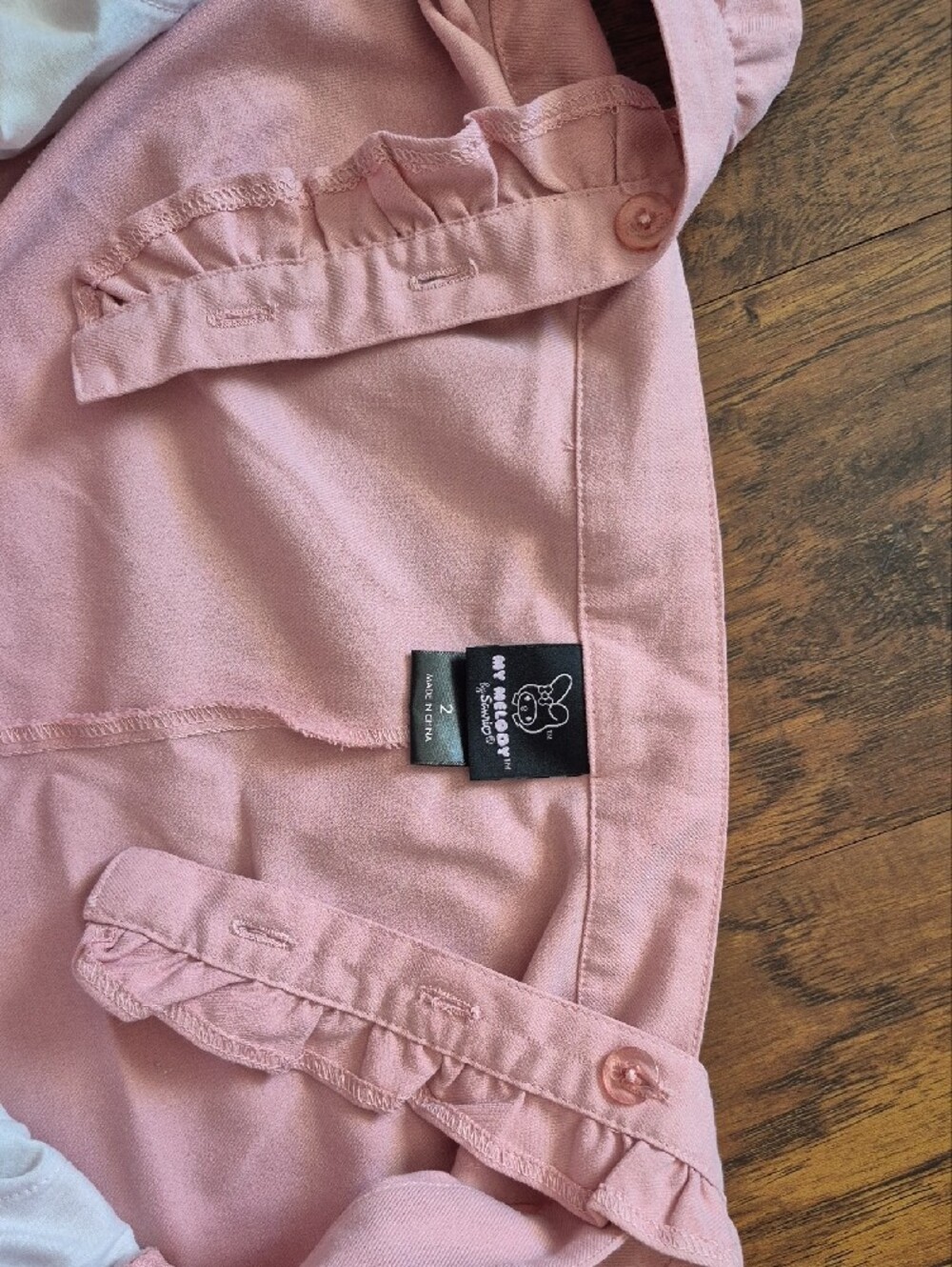 Pink Ruffle Strap Overalls Shorts - Picture 3 of 3